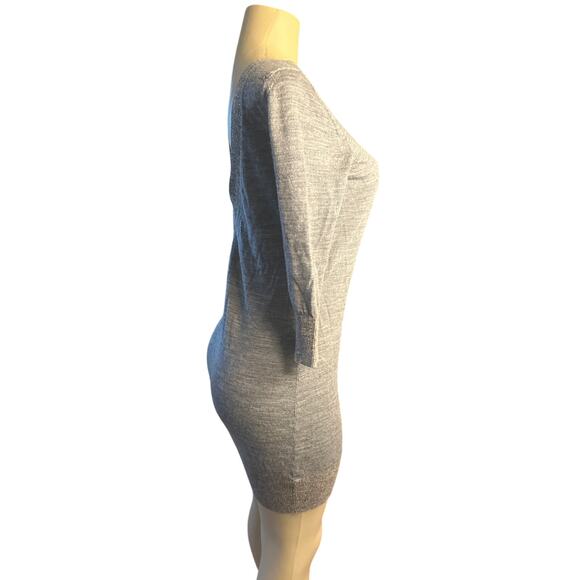 Women US-8 All Saints AllSaints Gray Sweater Priva Jumper Dress Wool Metallic - Picture 5 of 8